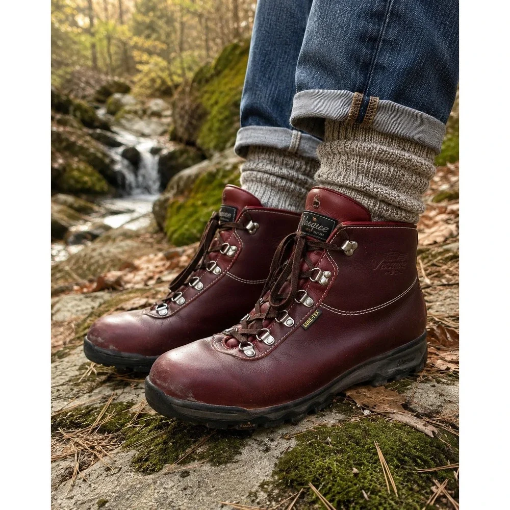 Vintage Vasque Skywalk Sundowner 7535 Gore-Tex Leather Hiking Boots Italy 8.5 M